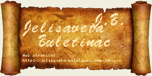 Jelisaveta Buletinac vizit kartica